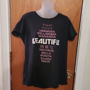 Torrid black beautiful phrases t-shirt size 00